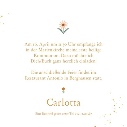 Einladung Kommunion kleine Blumen 3