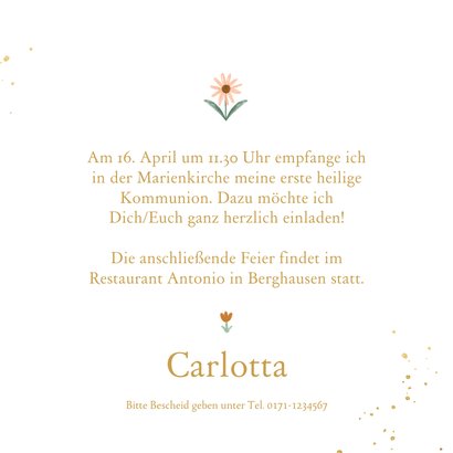 Einladung Kommunion kleine Blumen 3