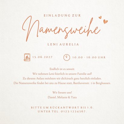 Einladung Namensweihe Babywiege mit Schwester 3