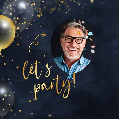 Einladung Rentenbeginn goldene Luftballons 2
