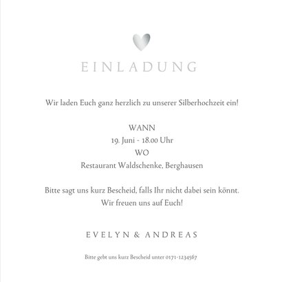 Einladung Silberhochzeit Fingerabdrücke 3