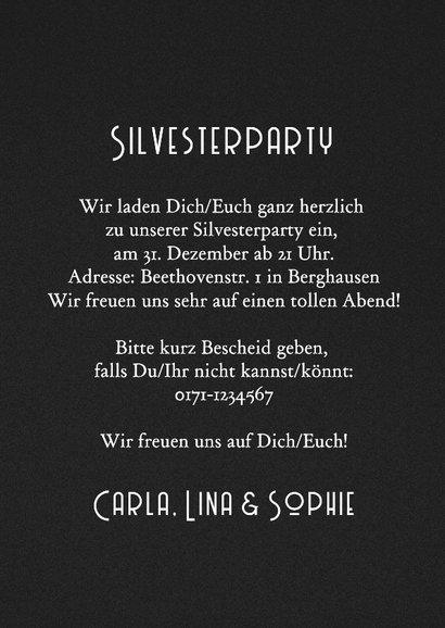 Einladung Silvesterparty Retro-Look 3