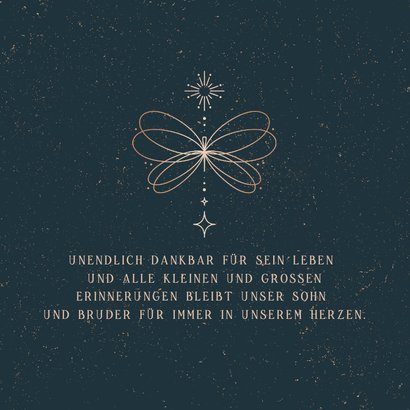 Einladung Trauerfeier stilisierte Libelle 2