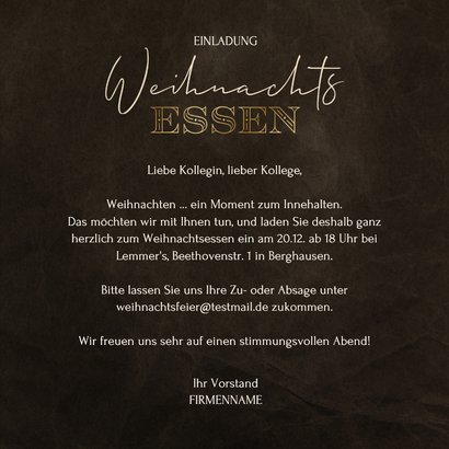 Einladung Weihnachtsessen geschäftlich Logo Weihnachtskugel 3