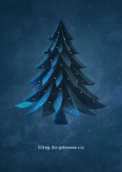 Einladung Weihnachtsfeier Blauer Weihnachtsbaum 2