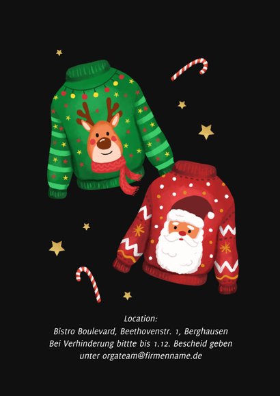 Einladung Weihnachtsfeier Firma 'Ugly X-Mas Sweater' 2