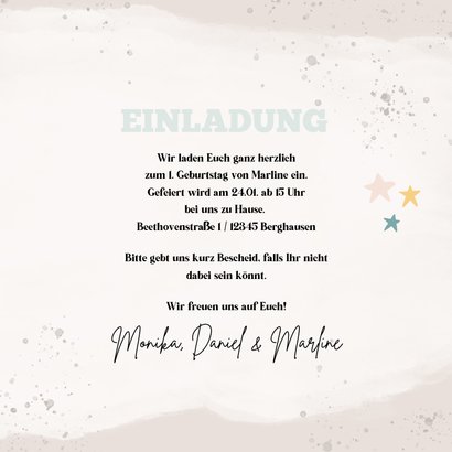 Einladung zum 1. Geburtstag mit niedlichem Send a Smile