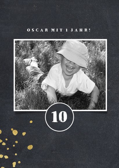 Einladung zum 10. Kindergeburtstag Kreide Let's Party 2