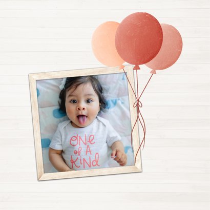 Einladung zum 2. Geburtstag Fotos Luftballons rosé 2