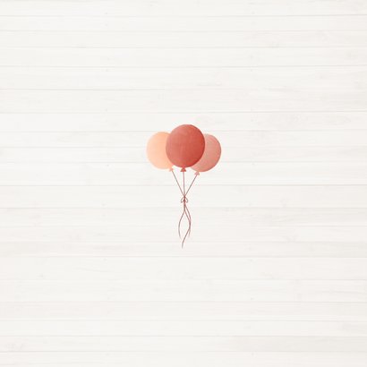 Einladung zum 2. Geburtstag Fotos Luftballons rosé Rückseite