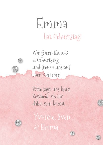 Einladung zum 2. Geburtstag mit Foto und Send a Smile