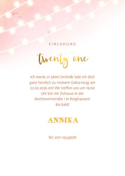 Einladung zum 21. Geburtstag mit Foto 3