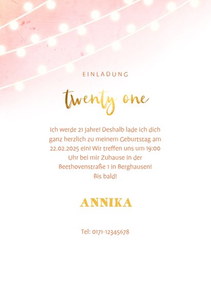 Einladung zum 21. Geburtstag mit Foto Send a Smile