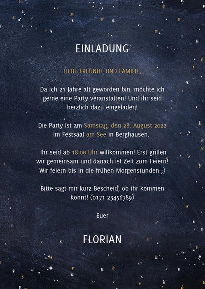 Einladung zum 21. Geburtstag 'TWENTYONE' 3