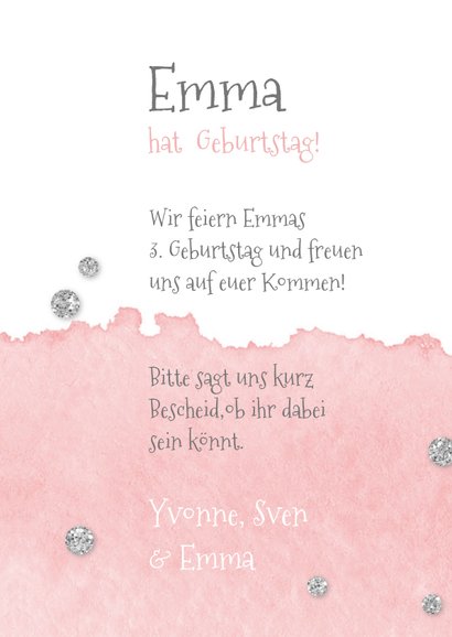 Einladung zum 3. Geburtstag mit Foto und Send a Smile