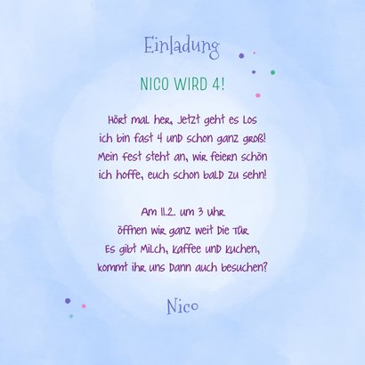 Einladung zum 4. Geburtstag kleiner Dino Send a Smile