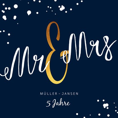 Mr & Mrs Hochzeitskarte – Lustige Glückwunschkarte Für Paare, 127x178 Mm, Inkl. Umschlag
