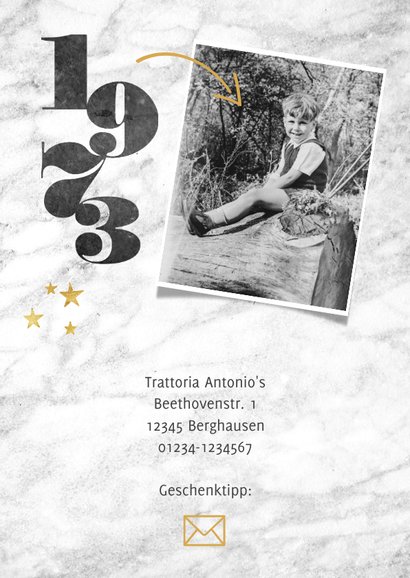 Einladung zum 50. Geburtstag 1972-2022 Marmor 2