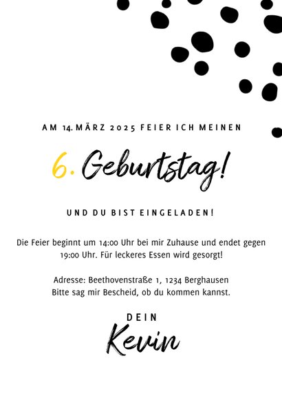 Einladung zum 6. Kindergeburtstag Leopard und Foto 3