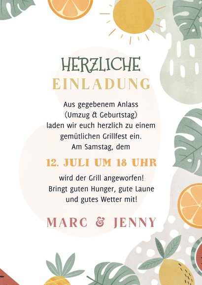 Einladung zum BBQ-Gartenfest sommerlich 3