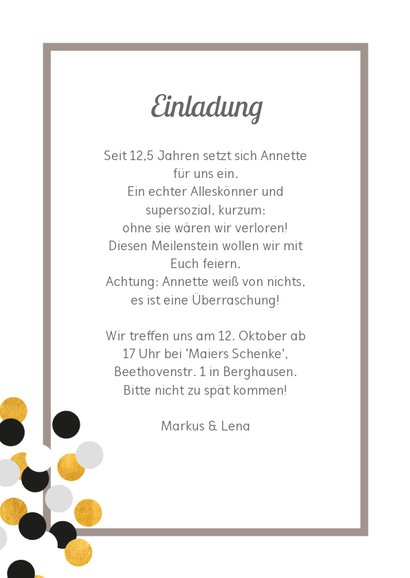 Einladung zum Dienstjubiläum Kollegin Zeitschrift 3