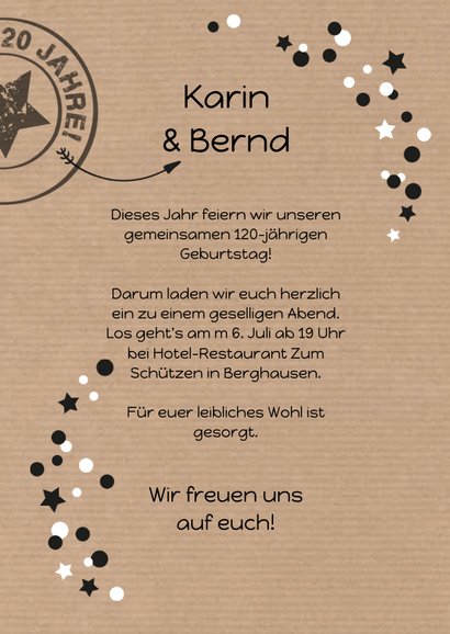 Einladung zum Doppelgeburtstag Zusammen 120 3