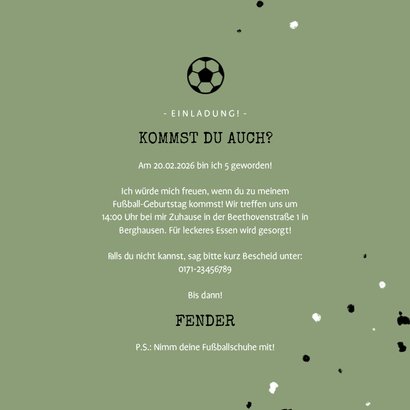 Einladung zum Fußball Kindergeburtstag mit Foto 3