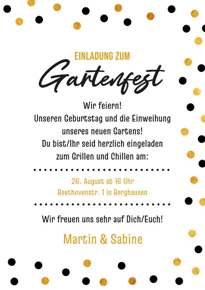 Einladung zum Gartenfest Konfetti 3