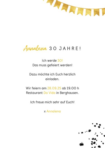 Einladung zum Geburtstag Goldzahl 3