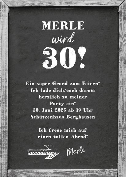 Einladung zum Geburtstag Kreidetafel 3