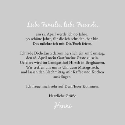 Einladung zum Geburtstag weißer Blumenkranz 3