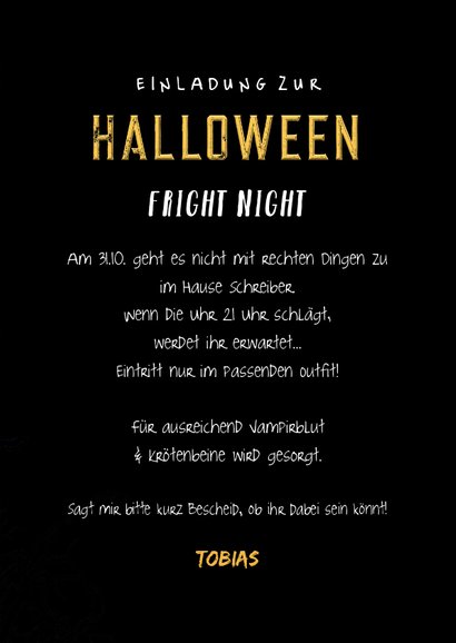 Einladung zum Halloween-Fest Totenkopf mit Hut 3