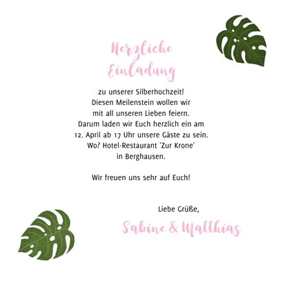 Einladung zum Hochzeitsjubiläum botanisch mit Foto 3