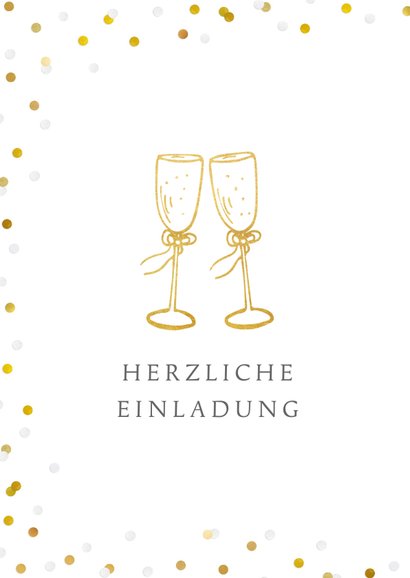 Einladung zum Hochzeitsjubiläum Gläser & Goldlook 2