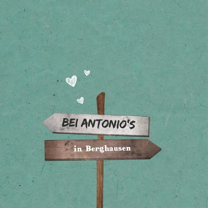 Einladung zum Hochzeitsjubiläum Schilder & Lichter grün 2