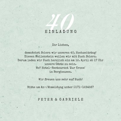 Einladung zum Hochzeitstag Fotos und Spitzendecke 3