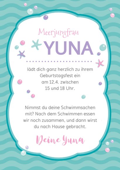 Einladung zum Kindergeburtstag Meerjungfrau 3