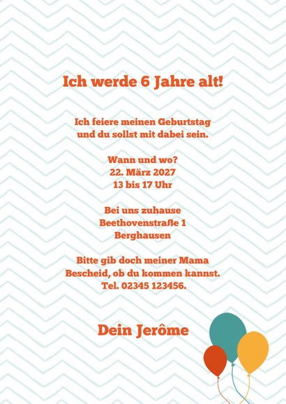 Einladung zum Kindergeburtstag mit Party-Illustrationen 3