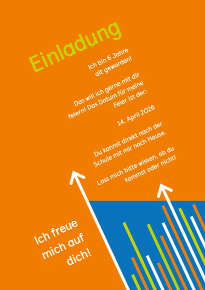 Einladung zum Klettern blau-orange mit Fotos 3