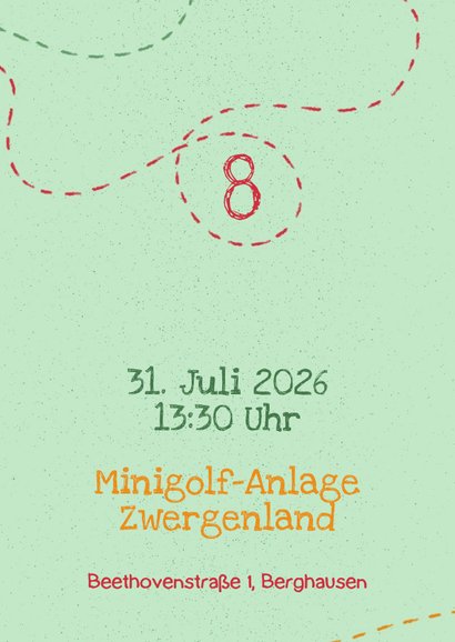 Einladung zum Minigolf 8. Kindergeburtstag mit Foto 2