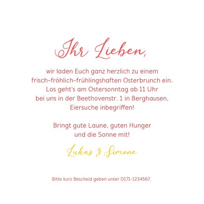 Einladung zum Osterbrunch Tulpen 3