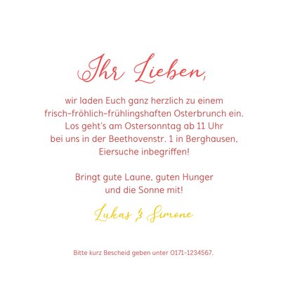 Einladung zum Osterbrunch Tulpen 3