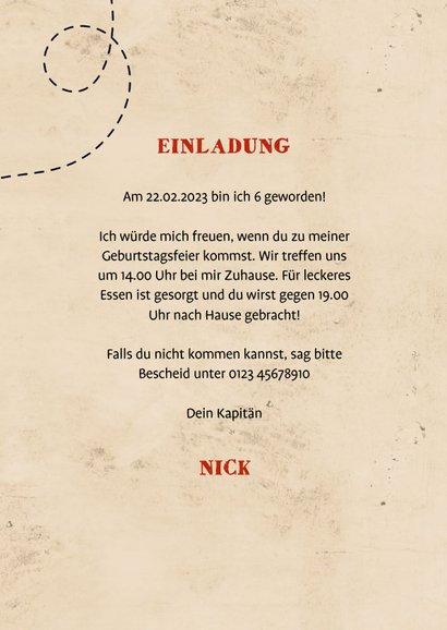 Einladung zum Piraten Kindergeburtstag 3