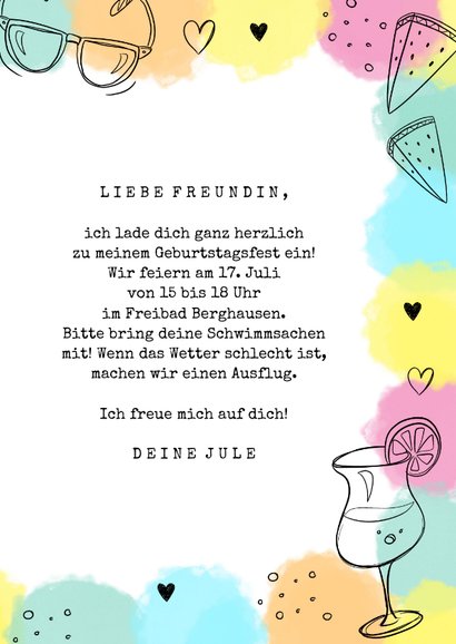 Einladung zum Sommer-Kindergeburtstag 8 Jahre 3