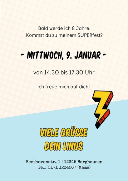 Einladung zum Superhelden-Geburtstag Junge 3