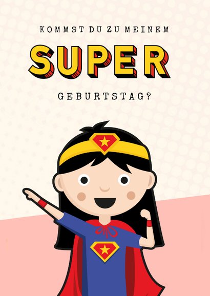 Einladung zum Superhelden-Geburtstag Mädchen 2