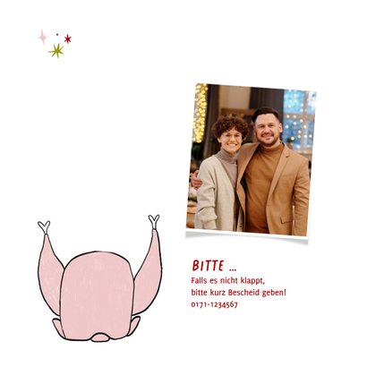 Einladung zum Weihnachtsessen Cartoon Puten-Dinner 2