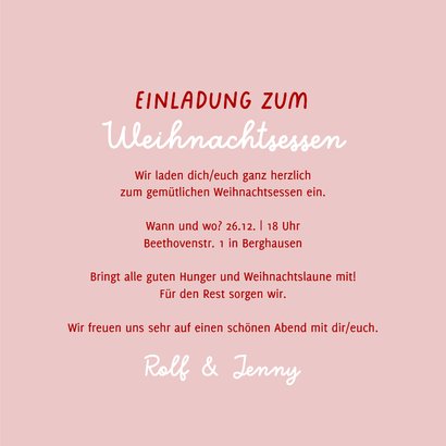 Einladung zum Weihnachtsessen Cartoon Puten-Dinner 3
