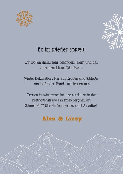 Einladung zur Après-Ski Party mit abstraktem Hintergrund 3
