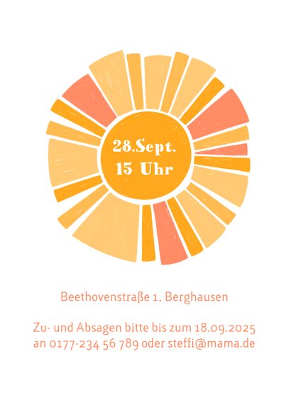 Einladung zur Babyparty "Sonnenschein" 2